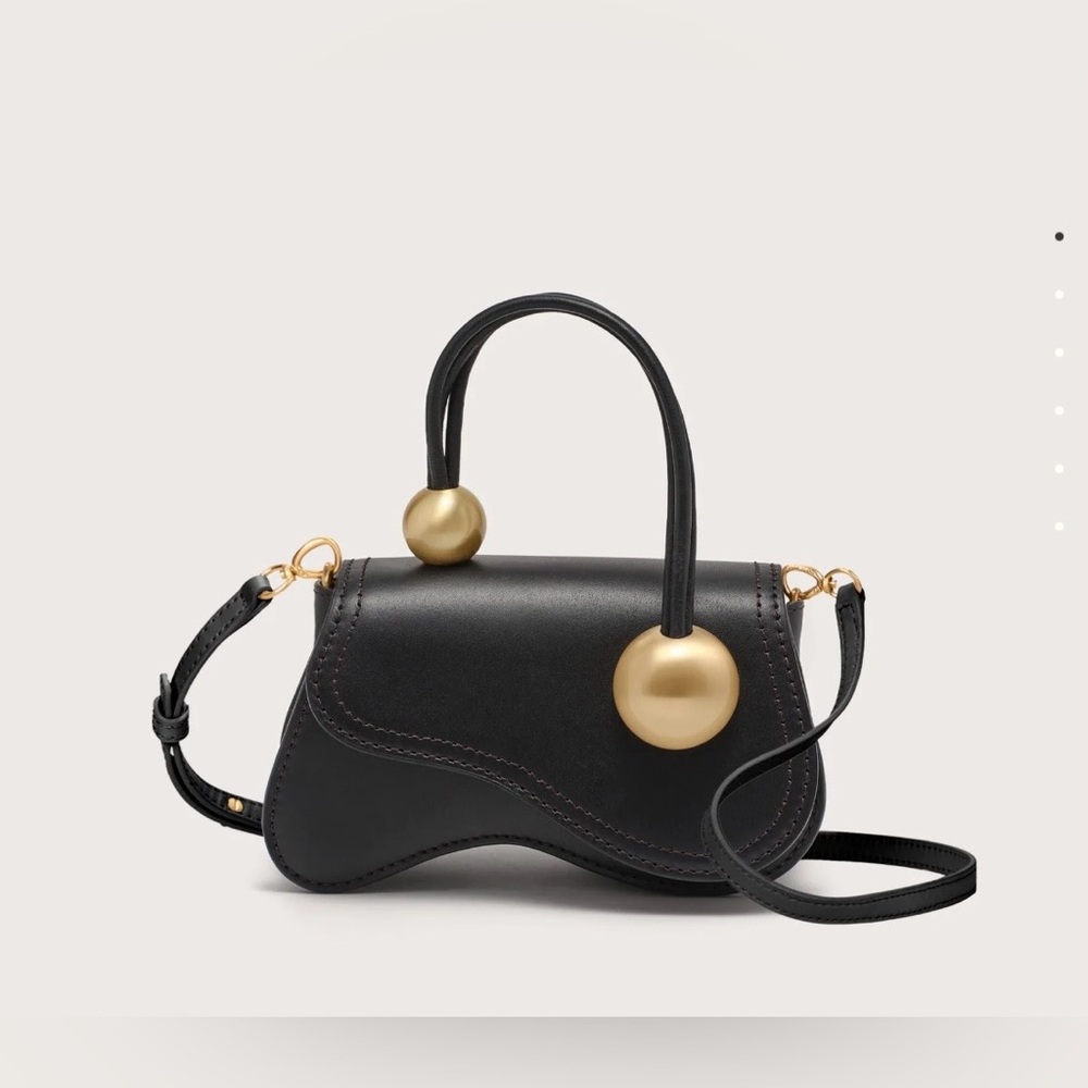 Cult Gaia Kazia Nano Leather Crossbody Bag in Black